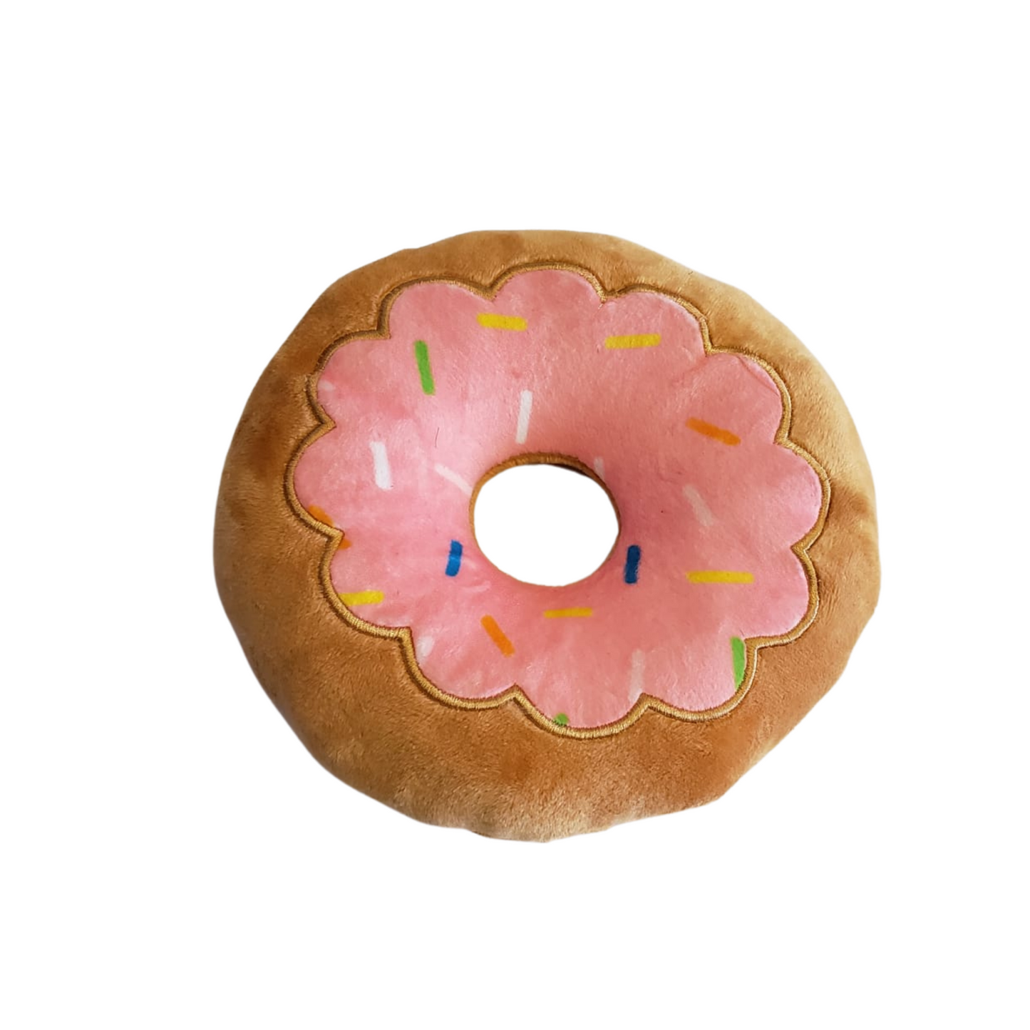 Juego interactivo de juguetes para perros de peluche con forma de donut (chocolate y fresa)
