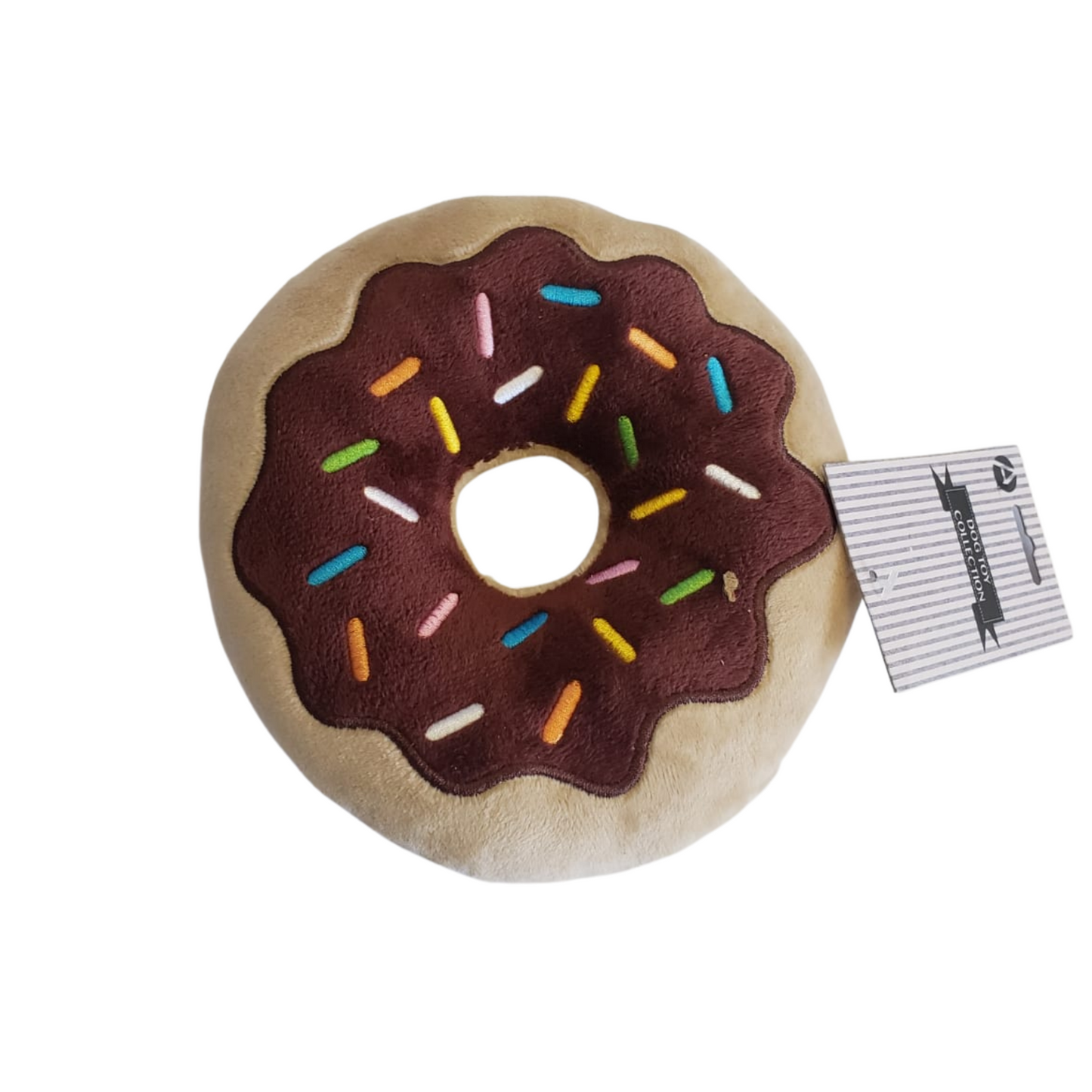 Juego interactivo de juguetes para perros de peluche con forma de donut (chocolate y fresa)