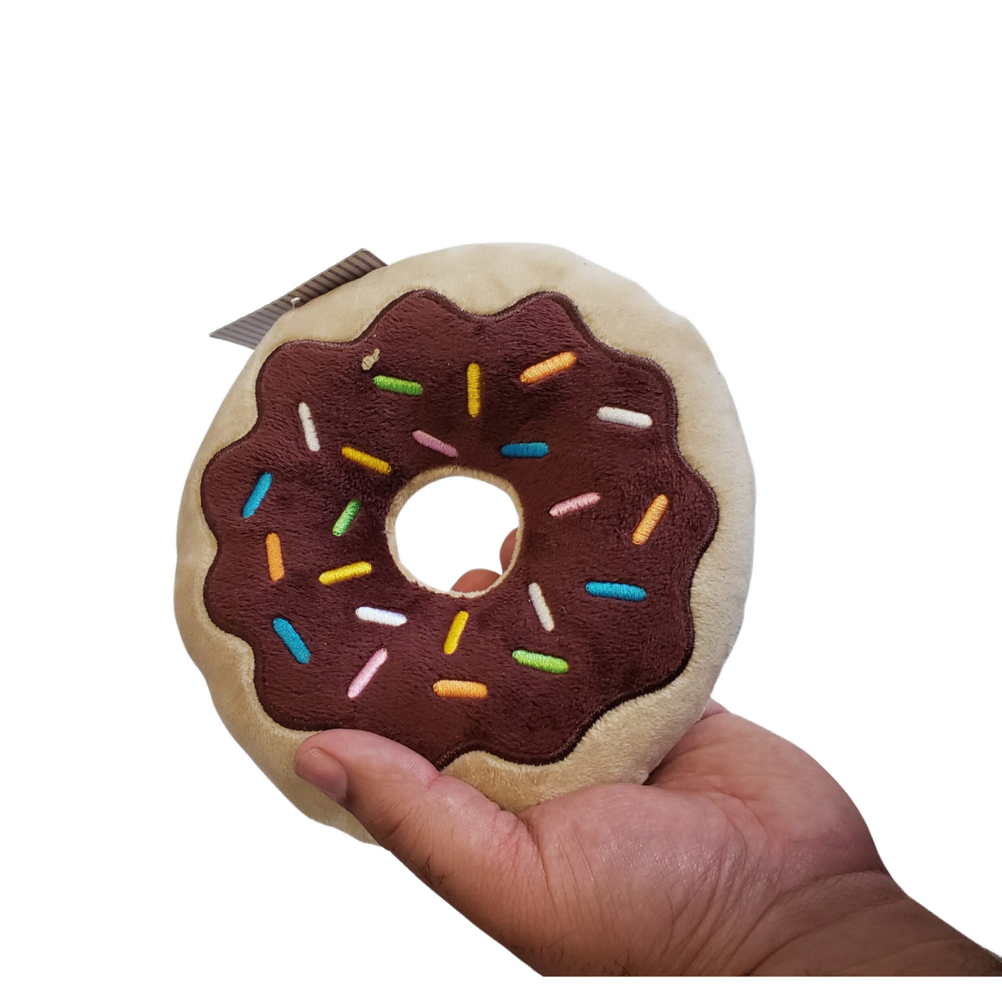 Juego interactivo de juguetes para perros de peluche con forma de donut (chocolate y fresa)