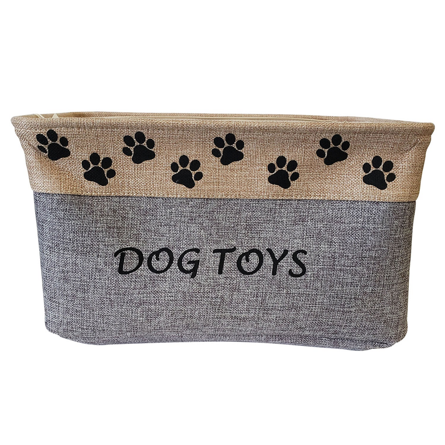 Cesta de almacenamiento de juguetes para perros de tela plegable - Contenedor de juguetes para mascotas