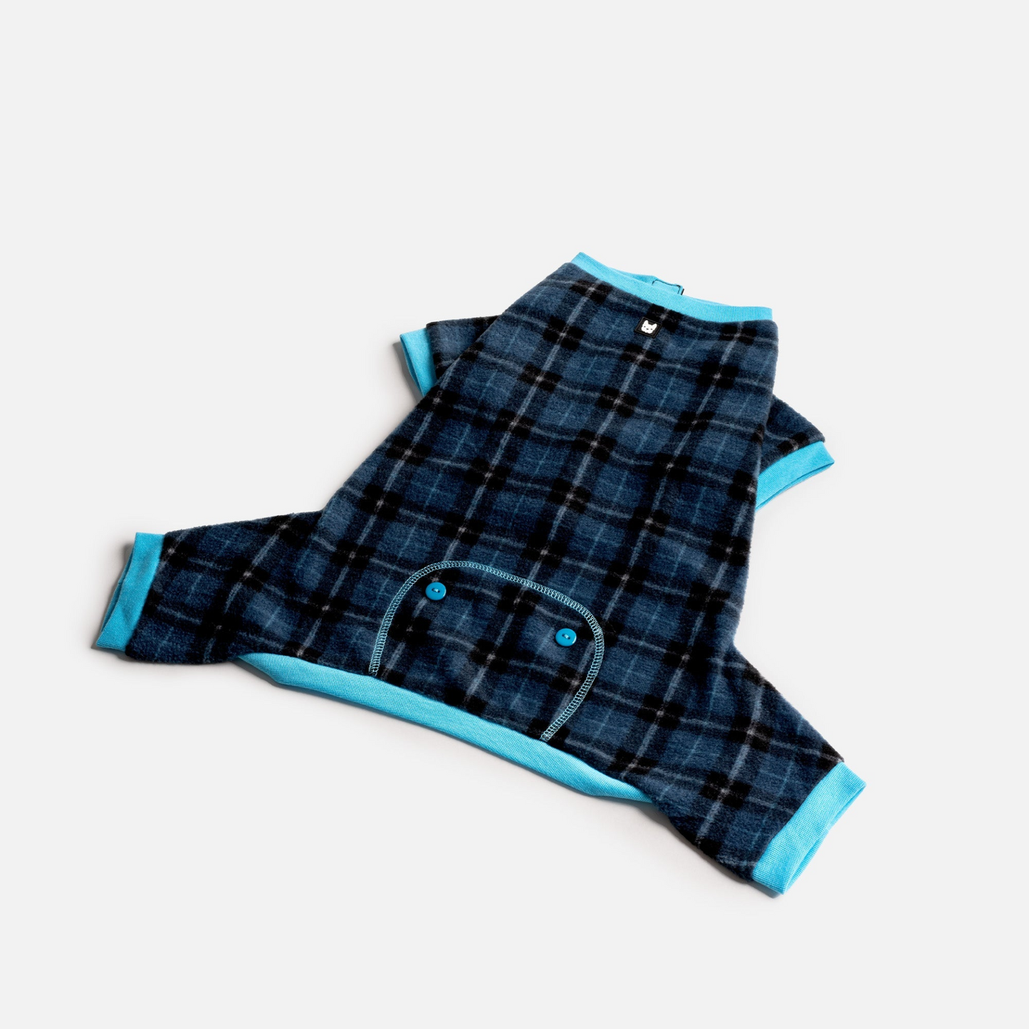 Pijama para perro a cuadros - Azul