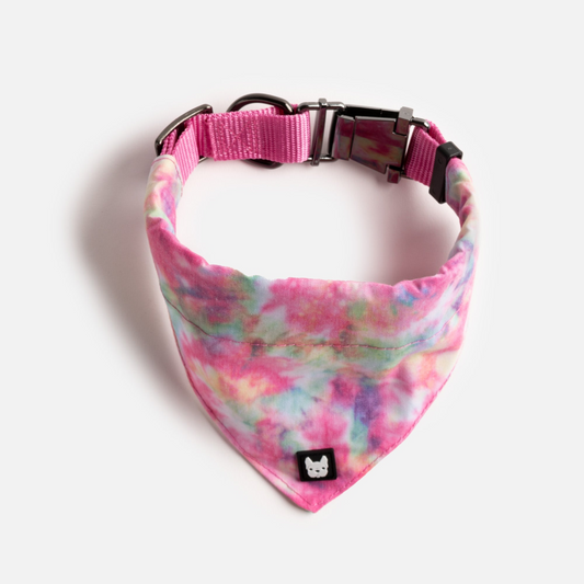 Poplin Dog Bandana Collar | Silver Paw