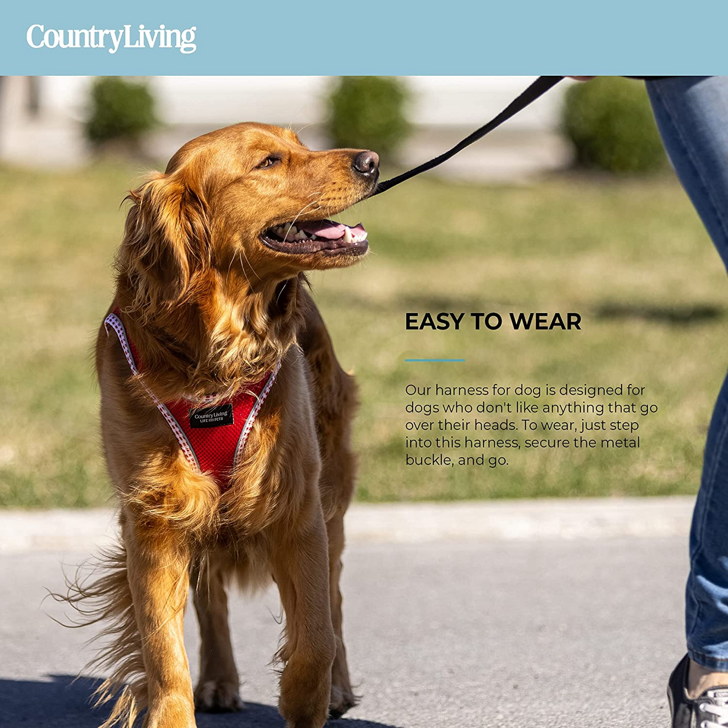 Arnés para perros con paso - Rojo