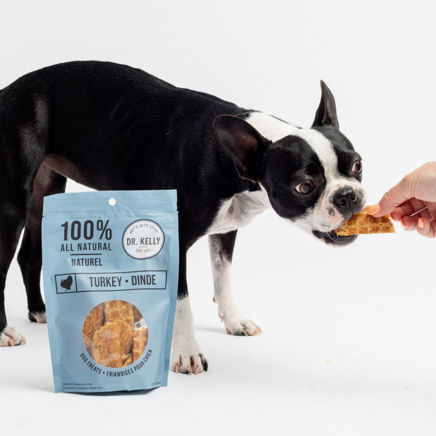 Paquete de 4 golosinas para perros 100% naturales Dr. Kelly The Vet - Pavo 120 g/cada uno