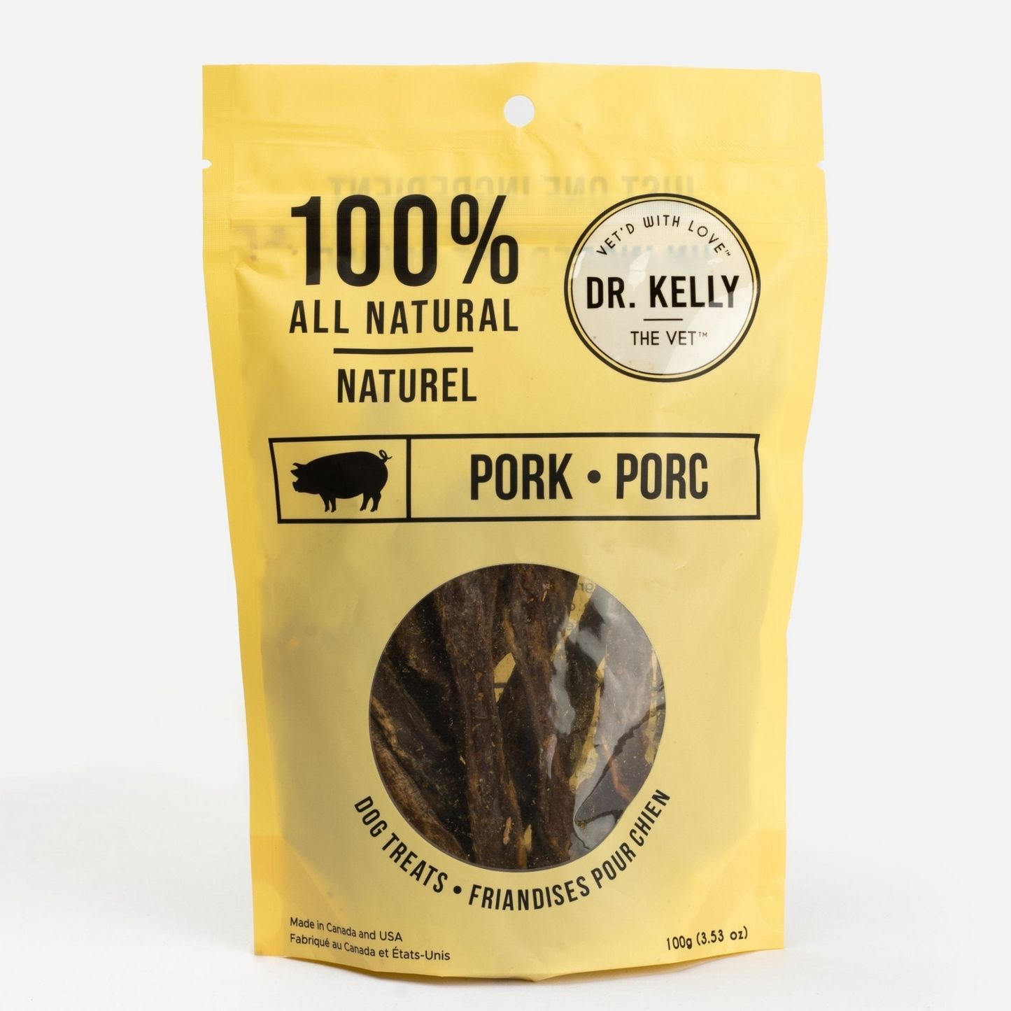 Paquete de 4 golosinas para perros 100% naturales Dr. Kelly The Vet - Cerdo 100 g / cada uno