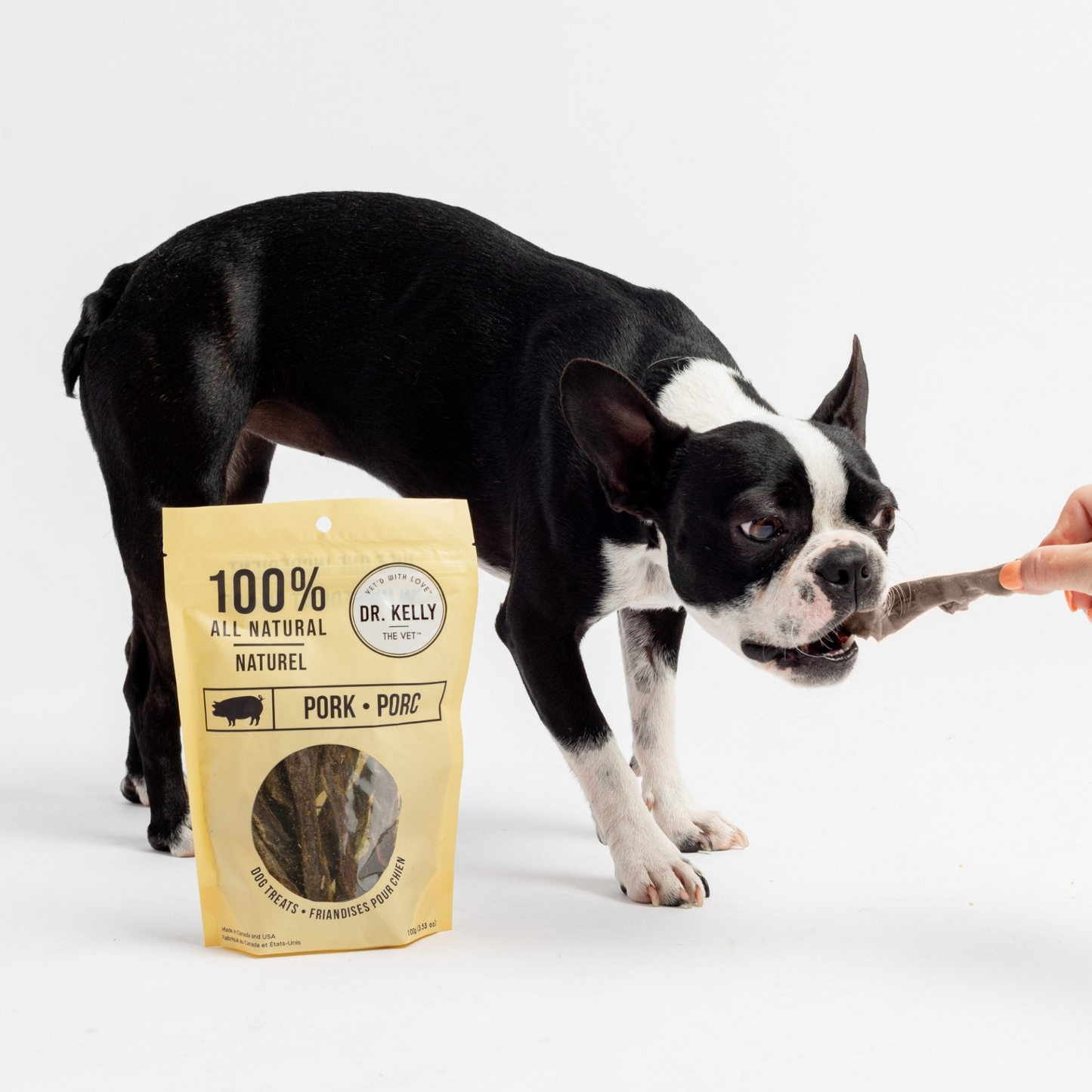 Paquete de 4 golosinas para perros 100% naturales Dr. Kelly The Vet - Cerdo 100 g / cada uno