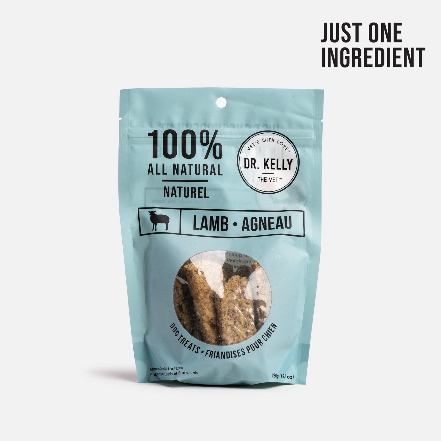 Paquete de 4 golosinas para perros 100% naturales Dr. Kelly The Vet - Cordero 50 g / cada uno