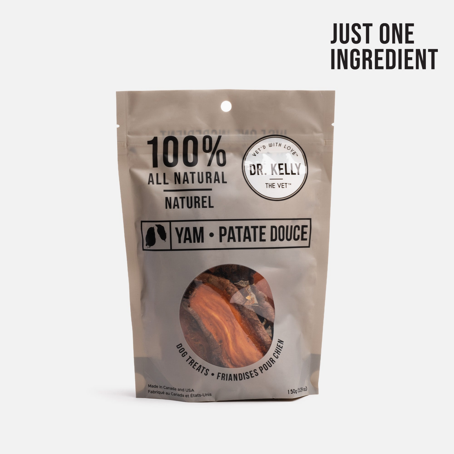 Paquete de 4 - Dr. Kelly The Vet Golosinas para perros 100% naturales - Yam
