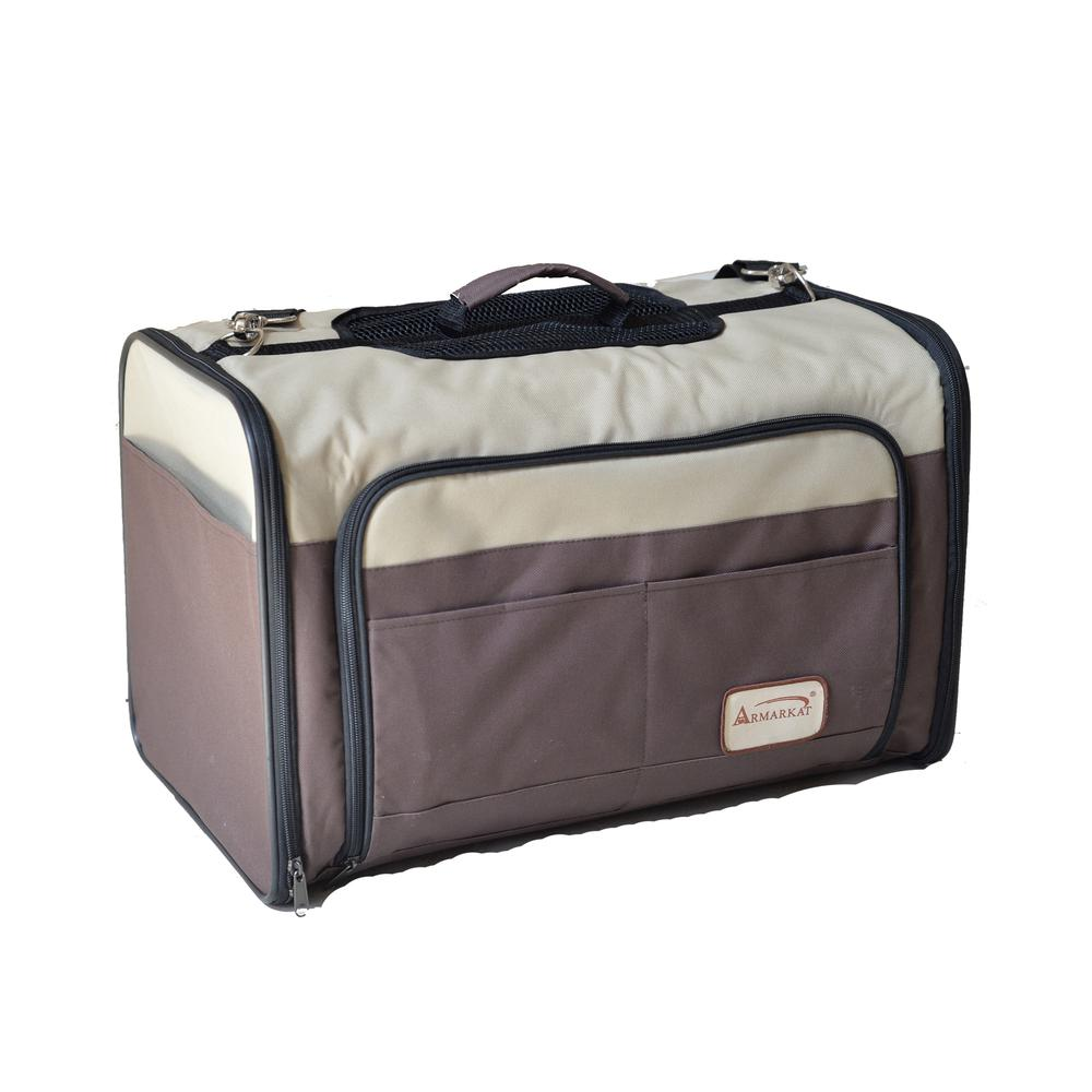 Transportín para mascotas Armarkat en beige y chocolate, modelo PC102R