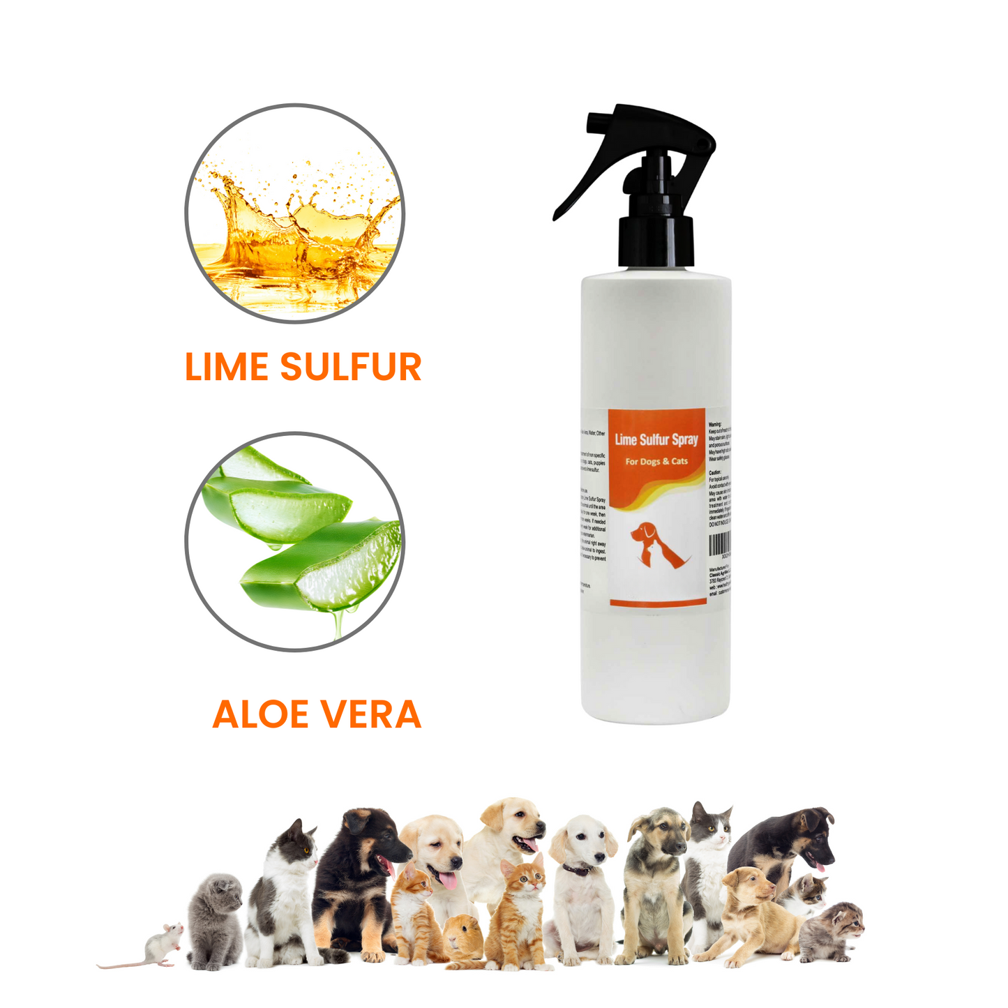 Healthy Paw Life - Spray de azufre y lima - Cuidado de mascotas para piel seca y con picazón - Cuidado localizado y solución segura para perros, gatos, cachorros, gatitos y caballos