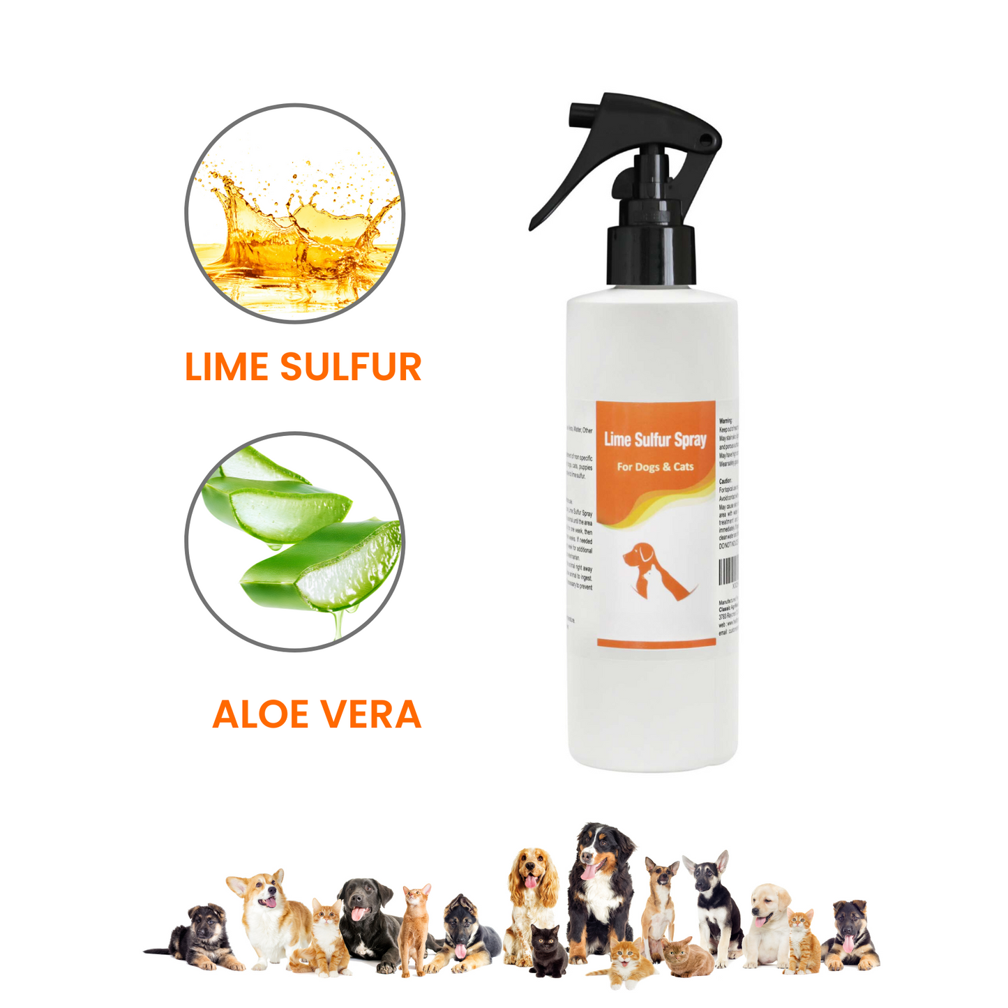 Healthy Paw Life - Spray de azufre y lima - Cuidado de mascotas para piel seca y con picazón - Cuidado localizado y solución segura para perros, gatos, cachorros, gatitos y caballos