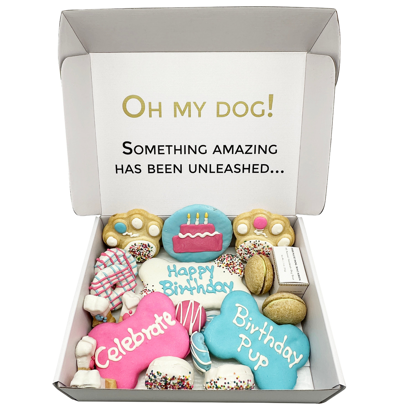 Caja de regalo de golosinas para perros Happy Birthday de Bonne et Filou