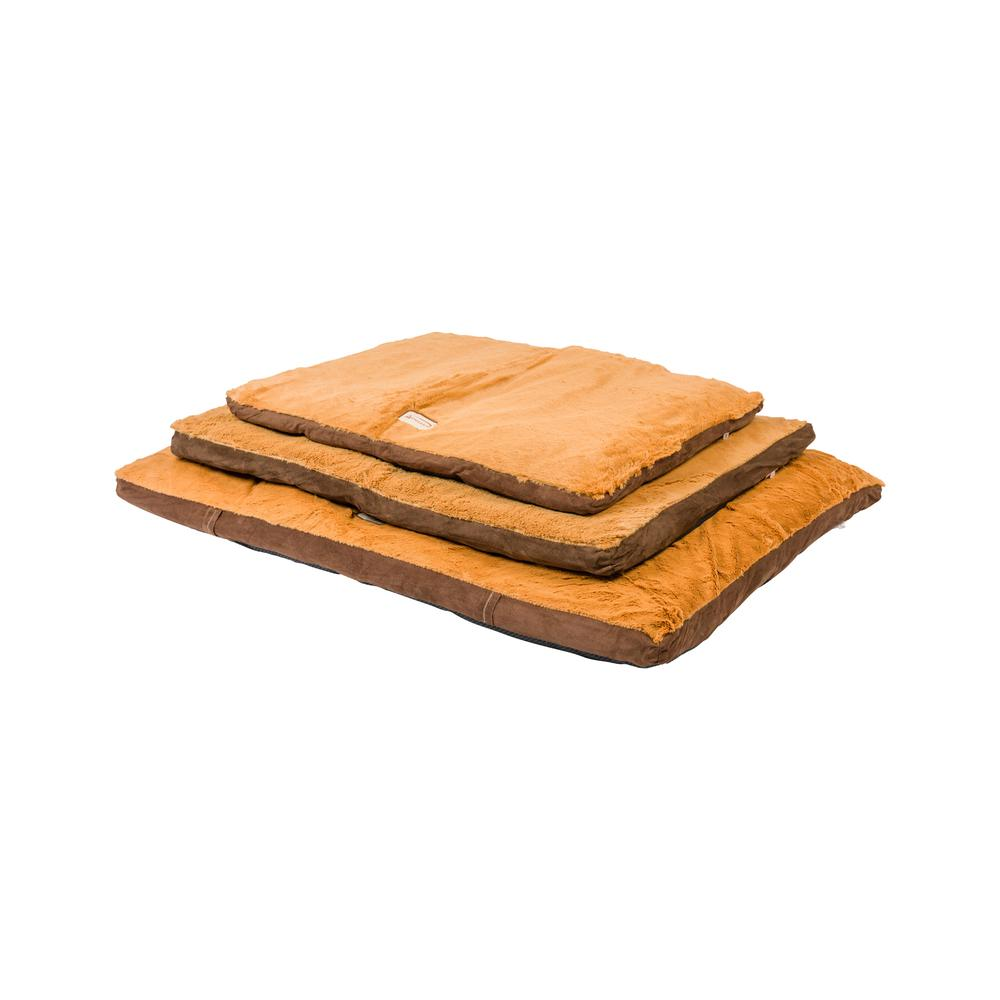 Armarkat Alfombrilla extragrande para cama para mascotas en color moca y marrón tierra, ante sintético y felpa suave