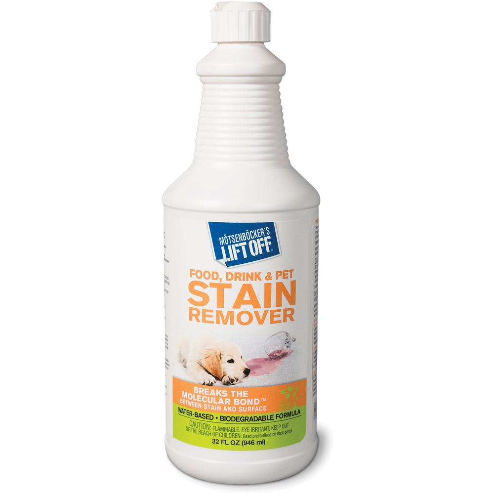 Quitamanchas para mascotas, bebidas y alimentos Lift Off de Mötsenböcker - Botella de 32 onzas líquidas (1 cuarto de galón) - 1 unidad - Blanco