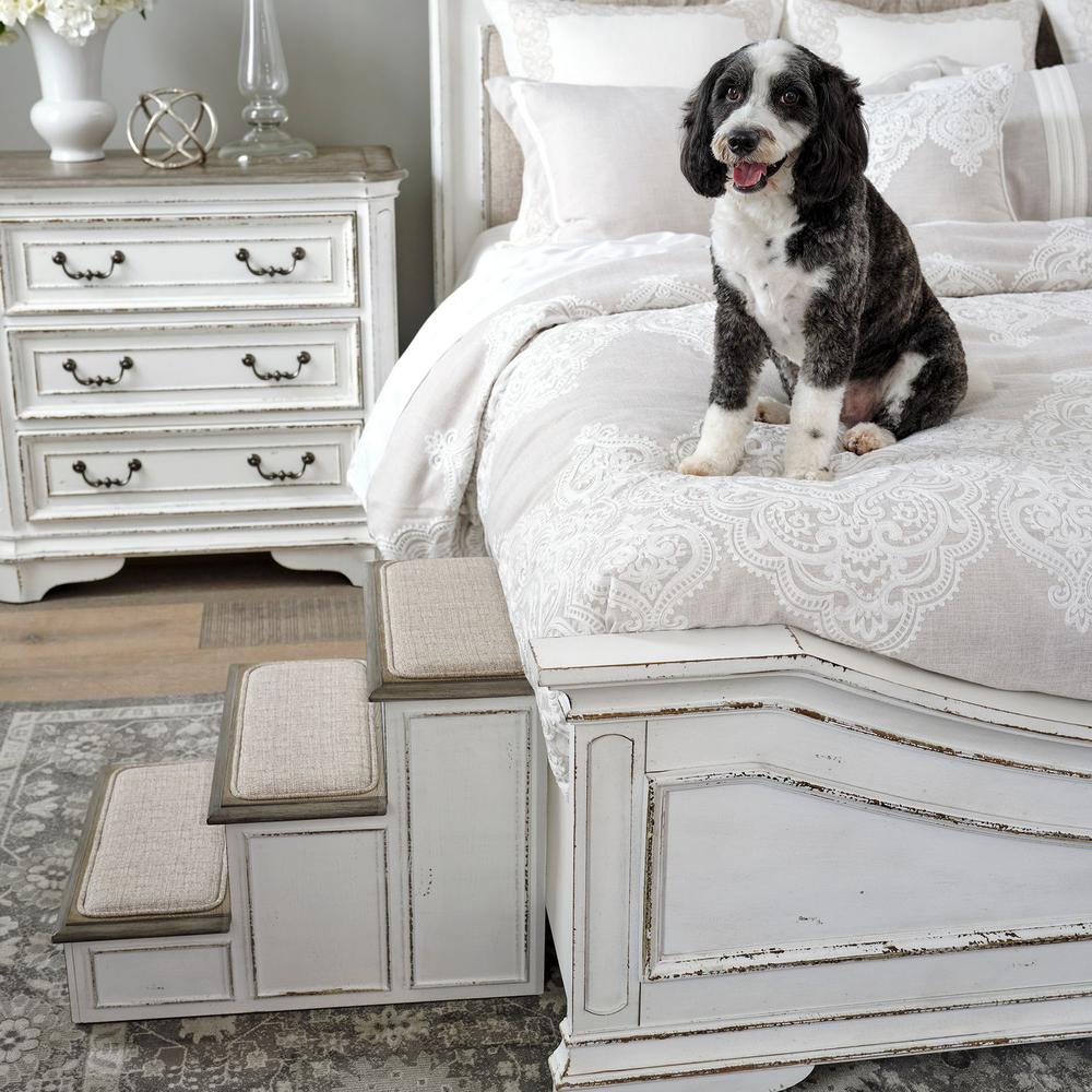Magnolia Manor Pet Steps - Escaleras para mascotas con acabado antiguo y superficie antideslizante