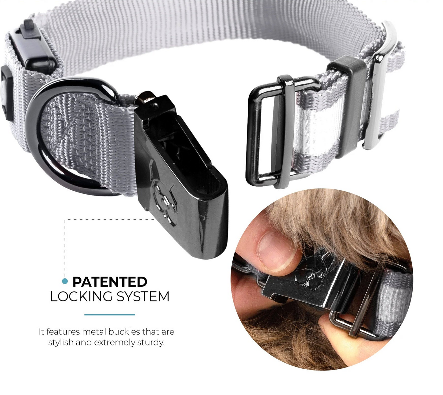 Collar para perro LED - Gris
