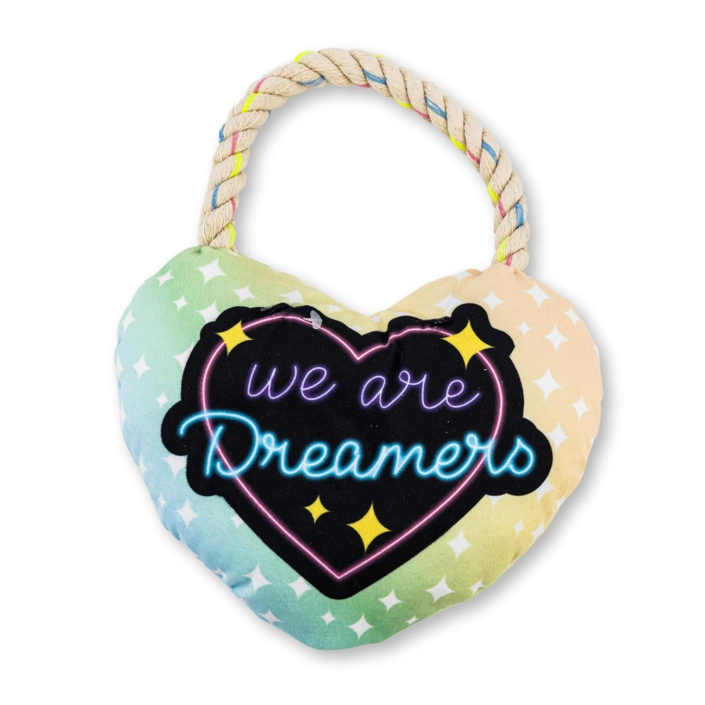 Juguete de peluche para perros Love Heart con características arrugadas y chirriantes