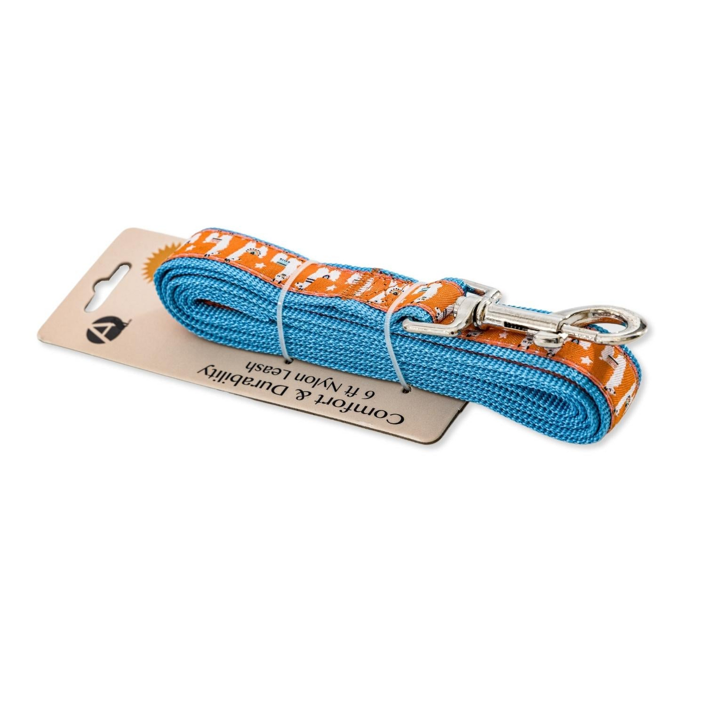 Elegante correa de nailon para perros con diseño de llama bordado (6 pies)