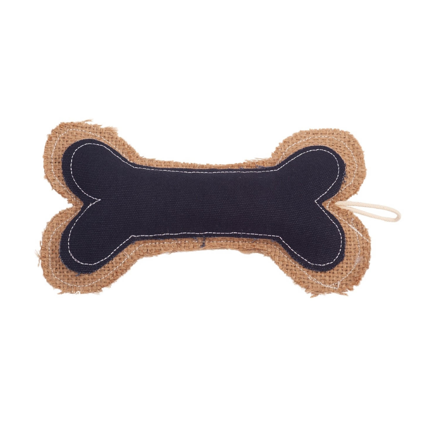 Juguete para masticar para perros con almohada de hueso de yute y cuero Jean ecológico