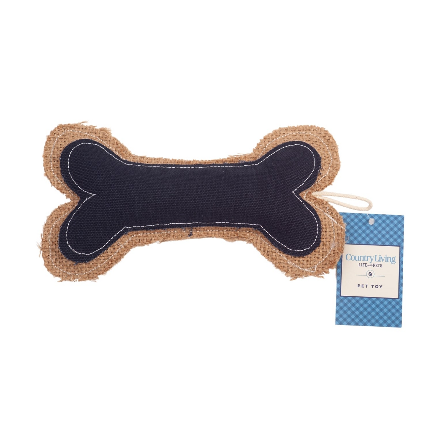 Juguete para masticar para perros con almohada de hueso de yute y cuero Jean ecológico