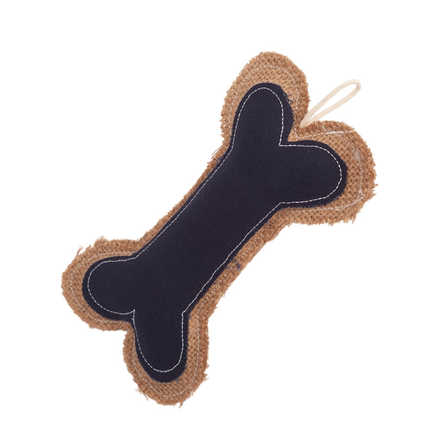 Juguete para masticar para perros con almohada de hueso de yute y cuero Jean ecológico