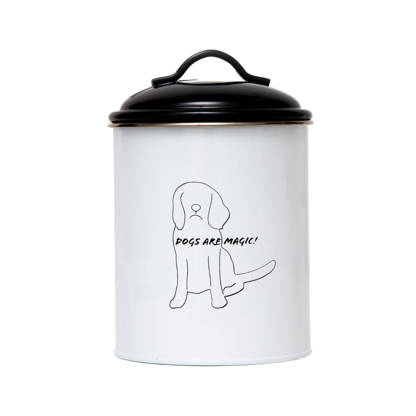 Botes de almacenamiento de comida y golosinas para mascotas en blanco y negro (juego de 3)