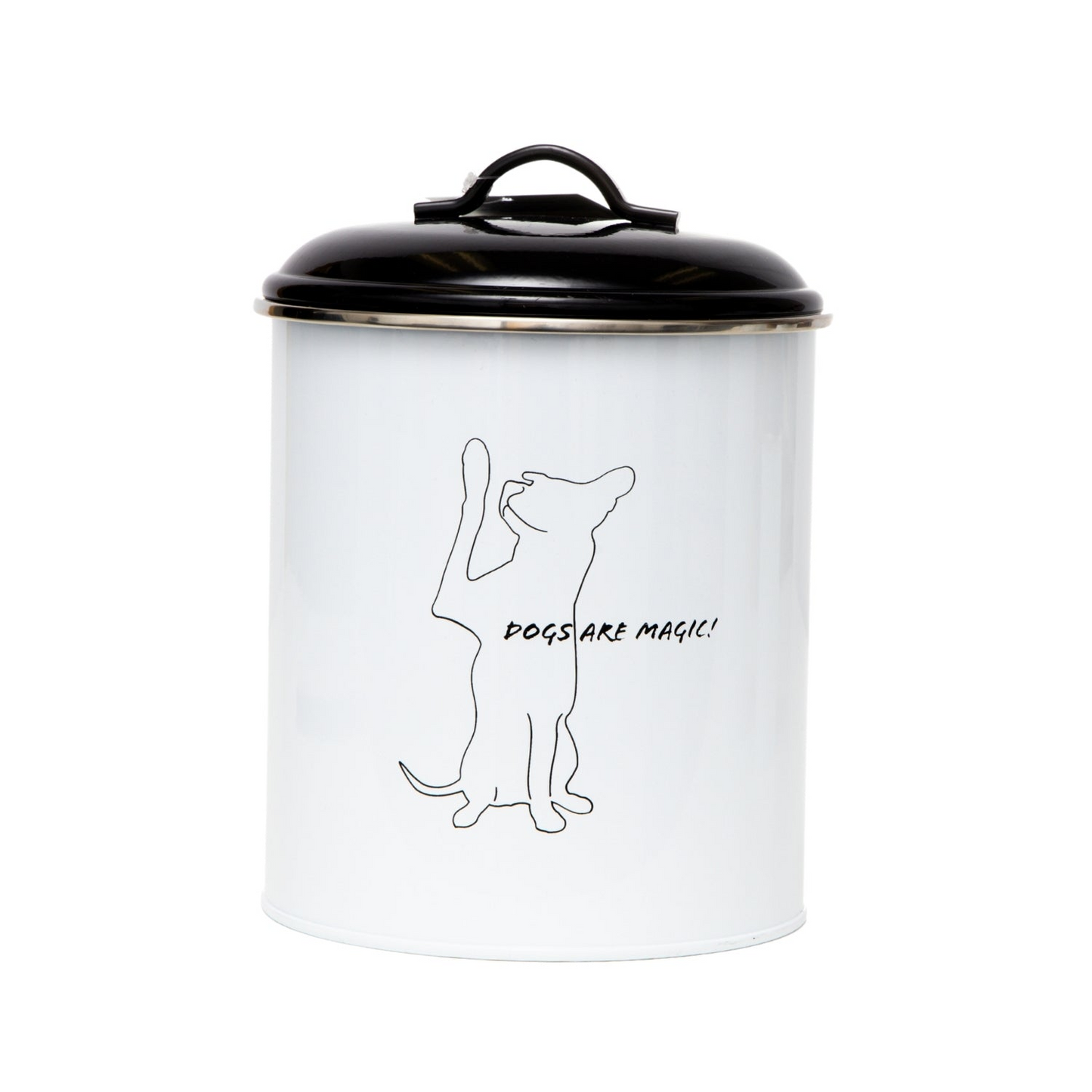 Botes de almacenamiento de comida y golosinas para mascotas en blanco y negro (juego de 3)