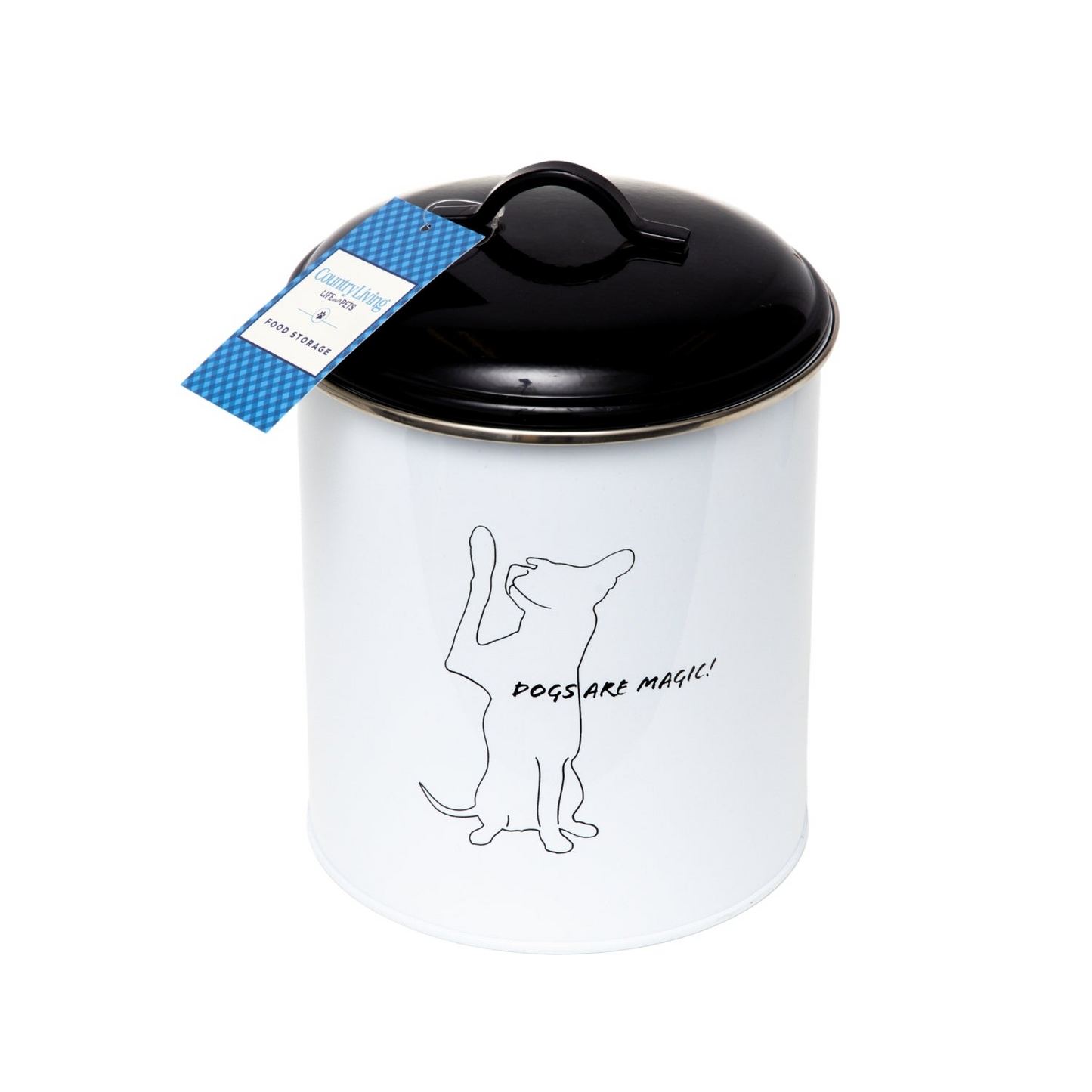 Botes de almacenamiento de comida y golosinas para mascotas en blanco y negro (juego de 3)