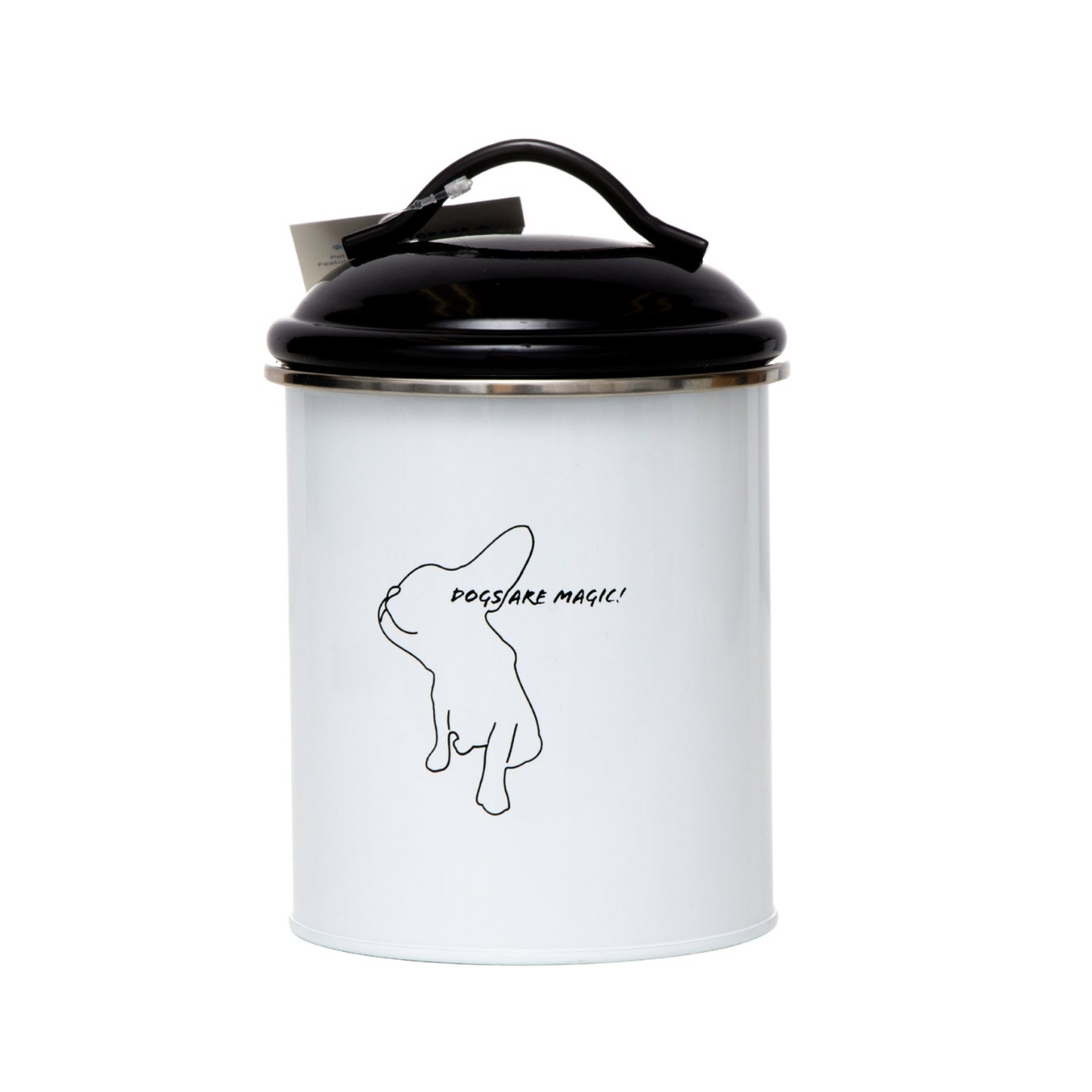 Botes de almacenamiento de comida y golosinas para mascotas en blanco y negro (juego de 3)