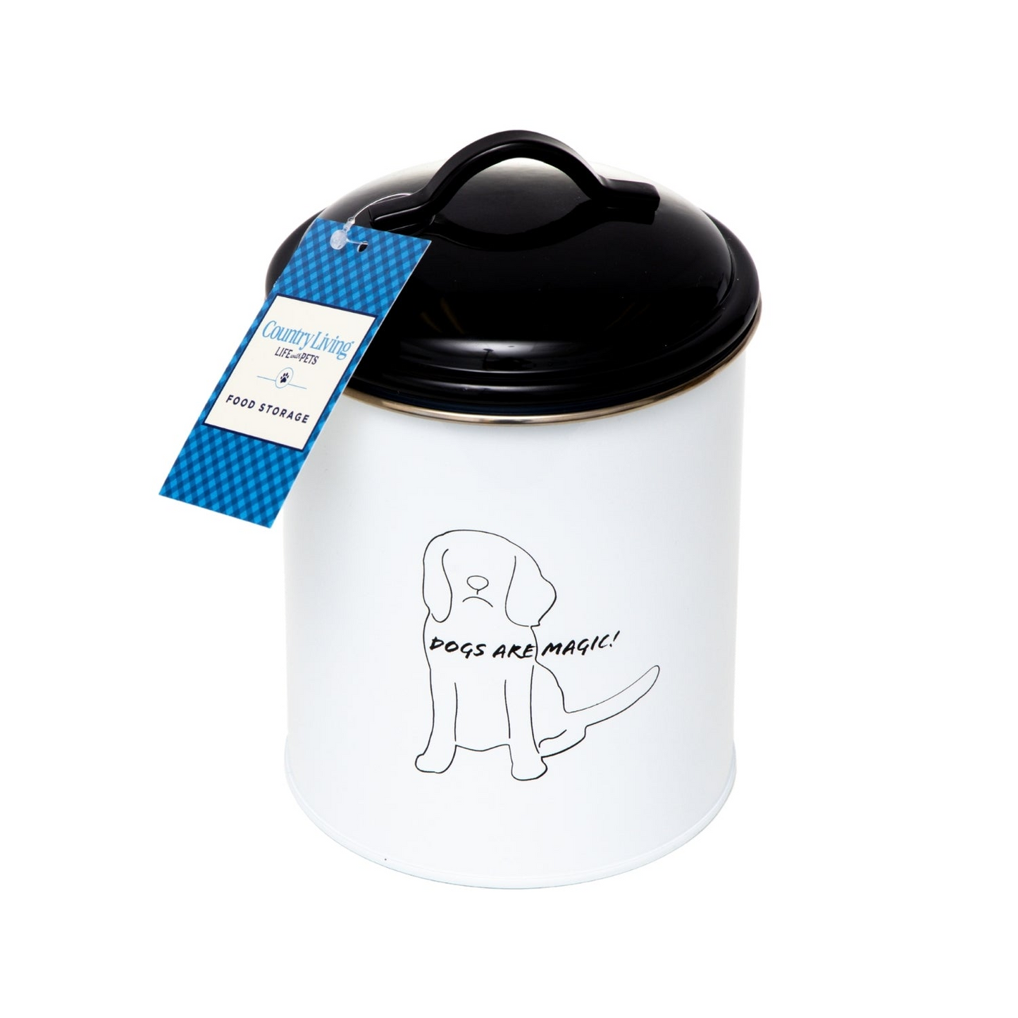 Botes de almacenamiento de comida y golosinas para mascotas en blanco y negro (juego de 3)