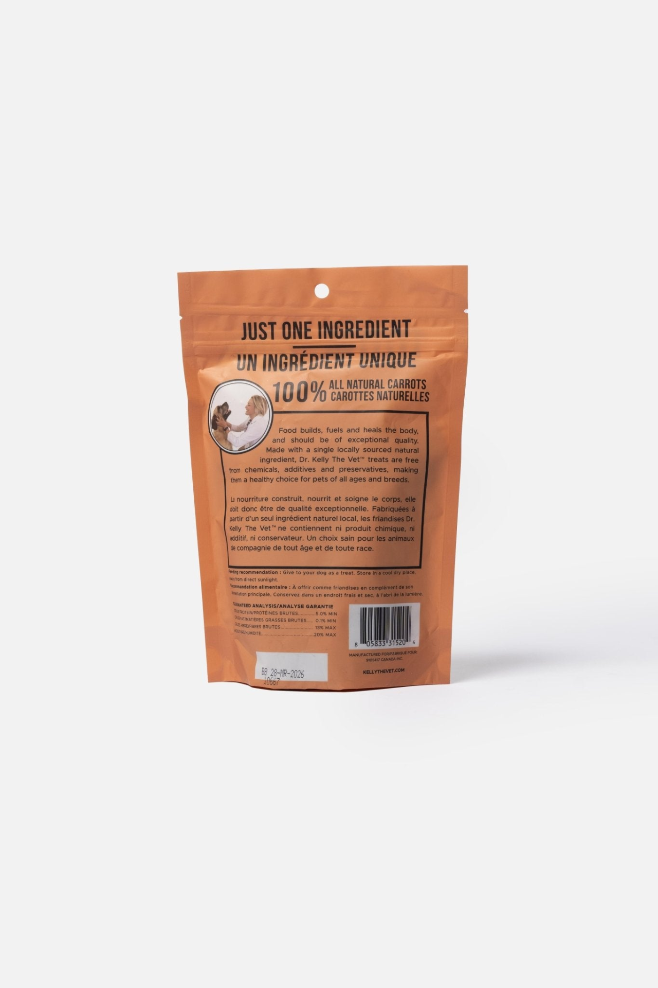 Dr. Kelly The Vet Golosinas para perros 100% naturales - Zanahoria