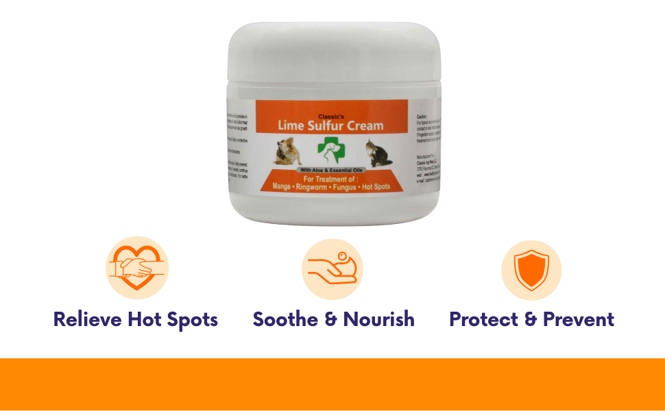Crema para la piel de mascotas con azufre y lima