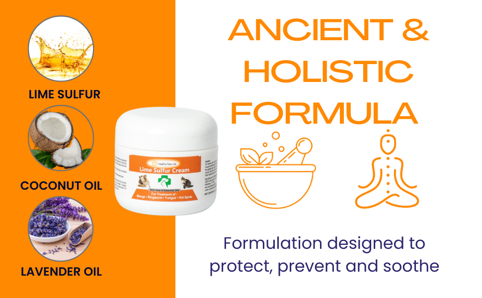 Crema para la piel de mascotas con azufre y lima