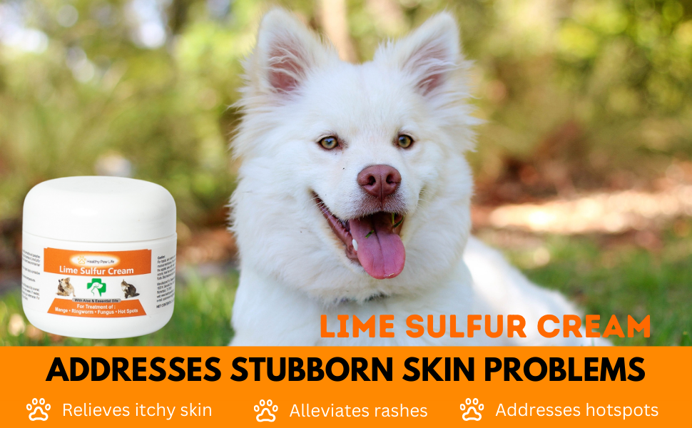 Crema para la piel de mascotas con azufre y lima