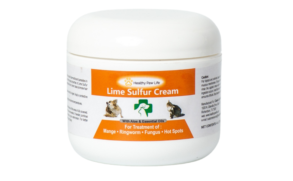 Crema para la piel de mascotas con azufre y lima