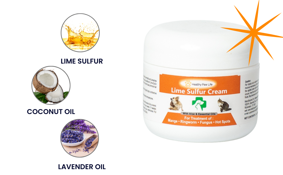 Crema para la piel de mascotas con azufre y lima