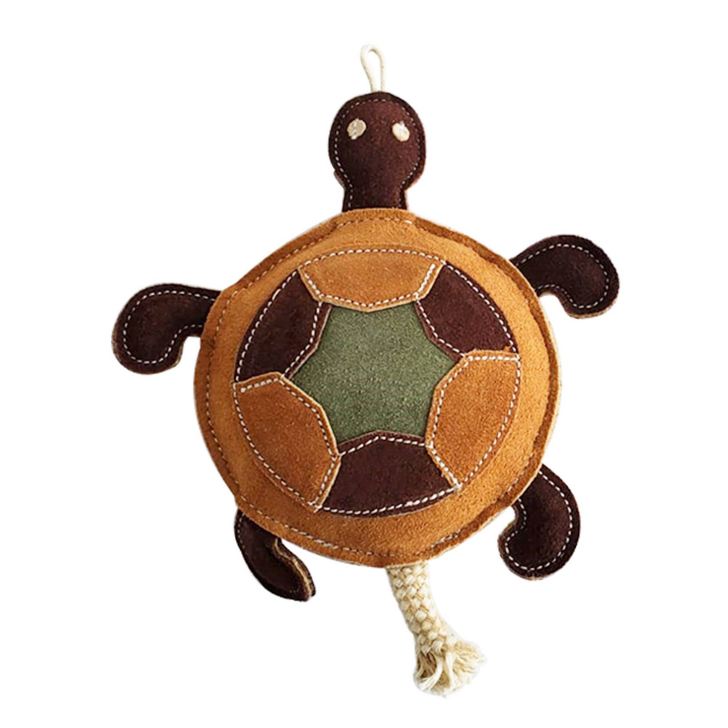 Tortuga de patchwork de cuero vegano - Juguete masticable para perros