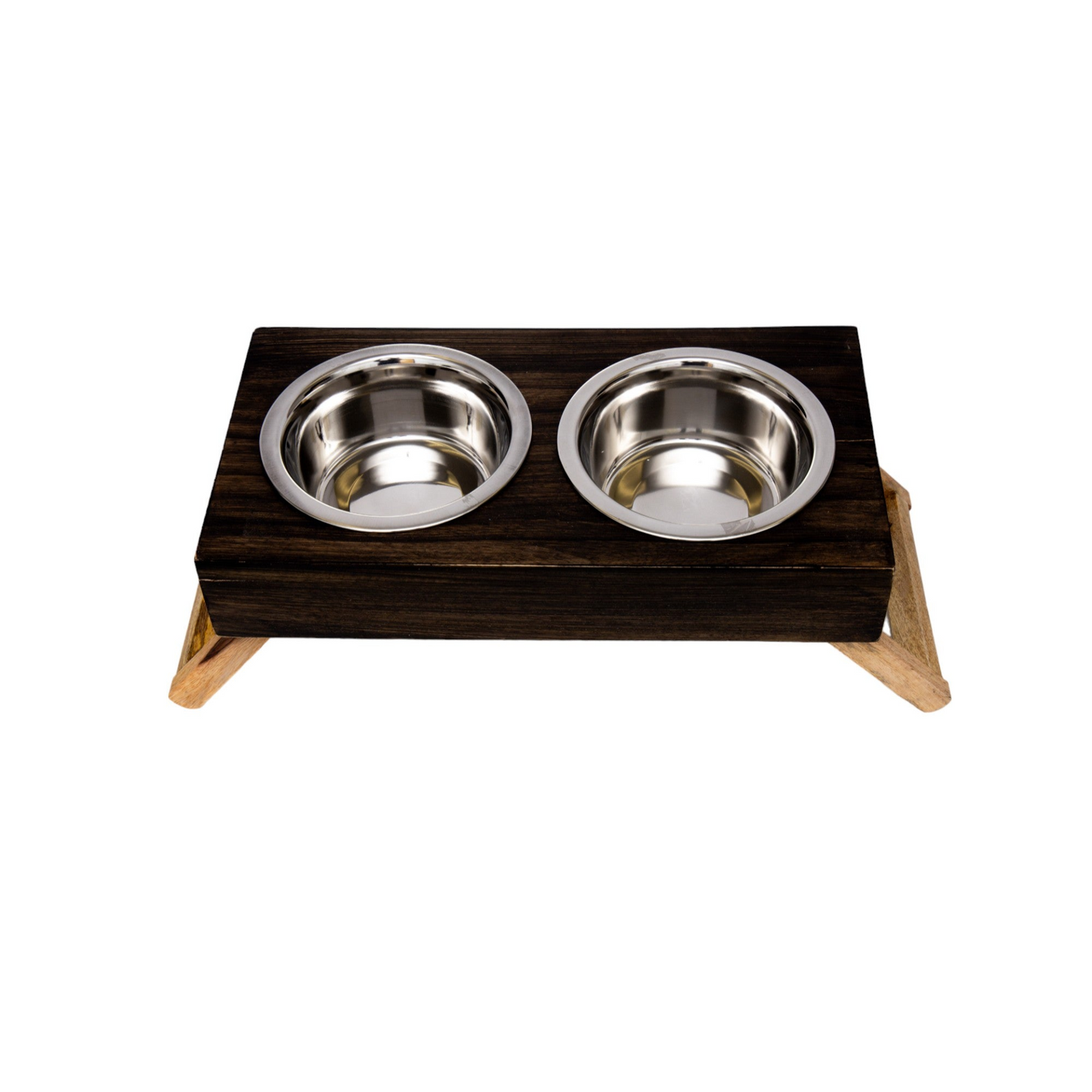 Comedero elevado de madera para perros ecológico (marrón)