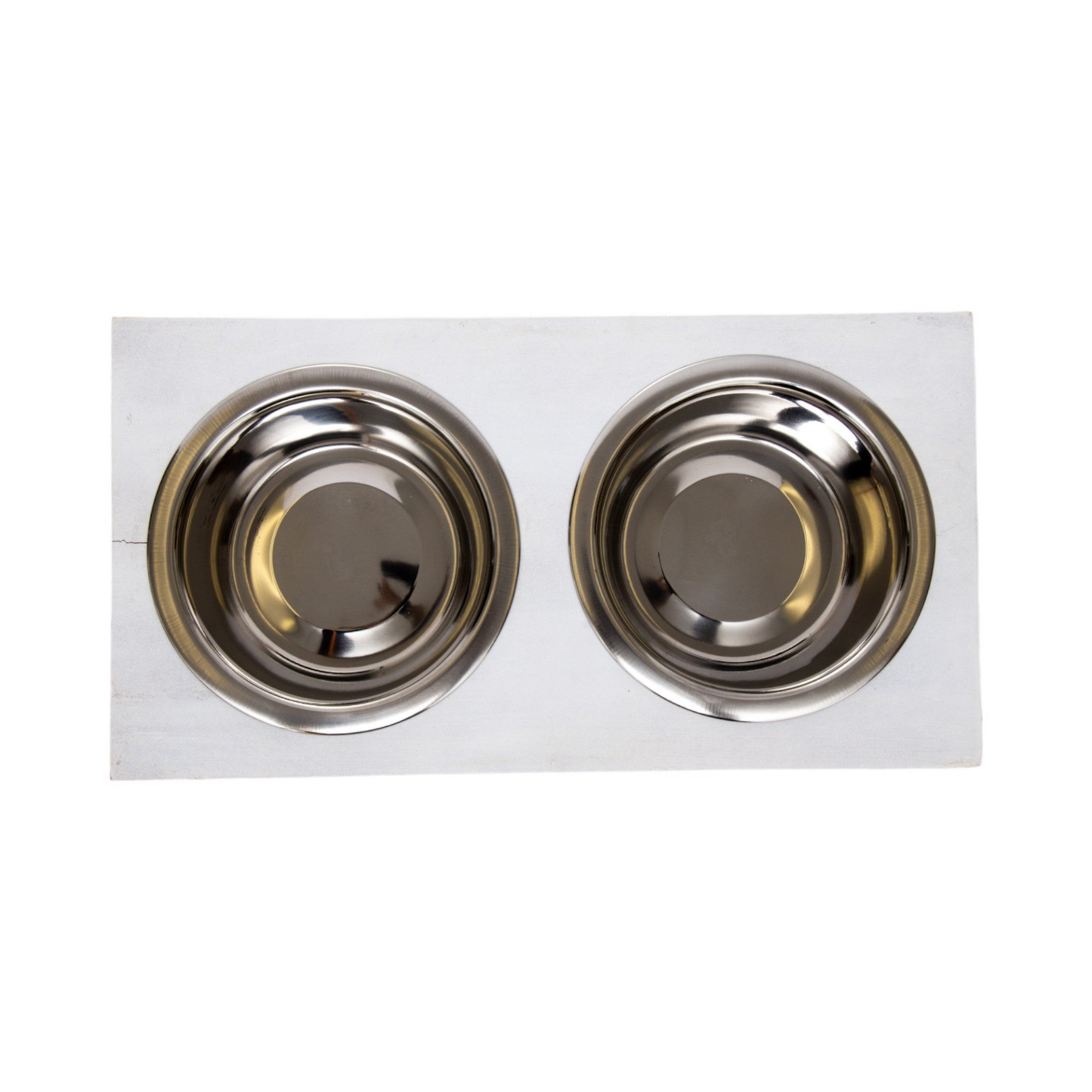 Comedero elevado de madera para perros ecológico (blanco envejecido)
