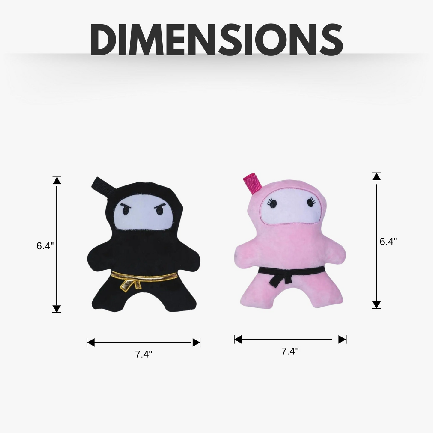 Combo de juguete para perros de peluche arrugado y chirriante Ninja Love