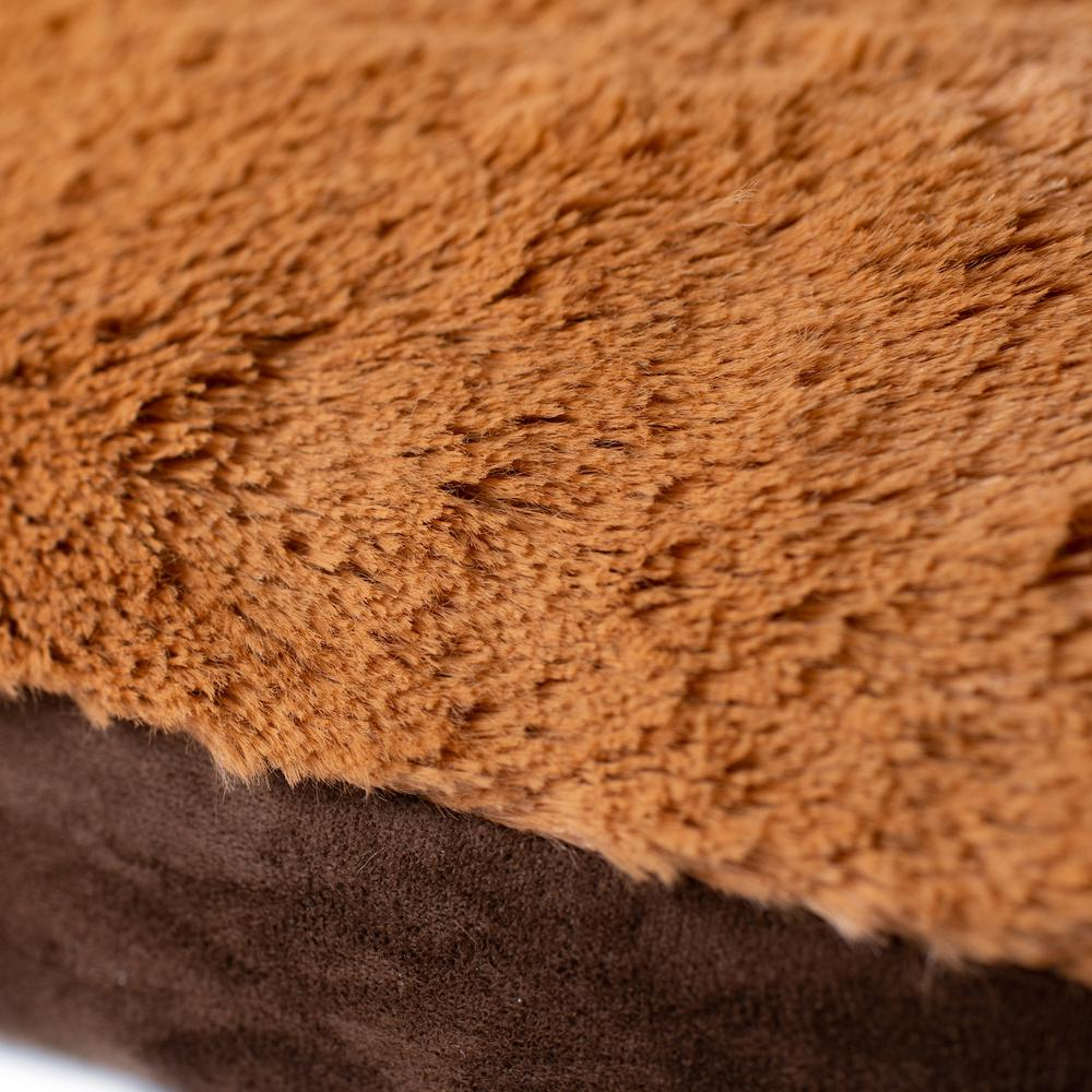 Armarkat Alfombrilla extragrande para cama para mascotas en color moca y marrón tierra, ante sintético y felpa suave