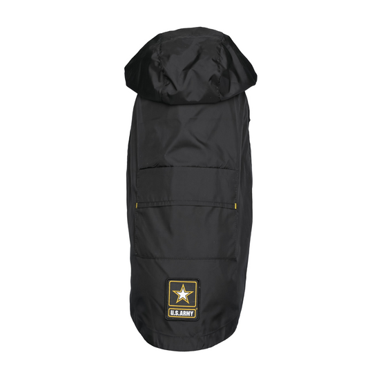 Dog Raincoat Packable - Black | US Army