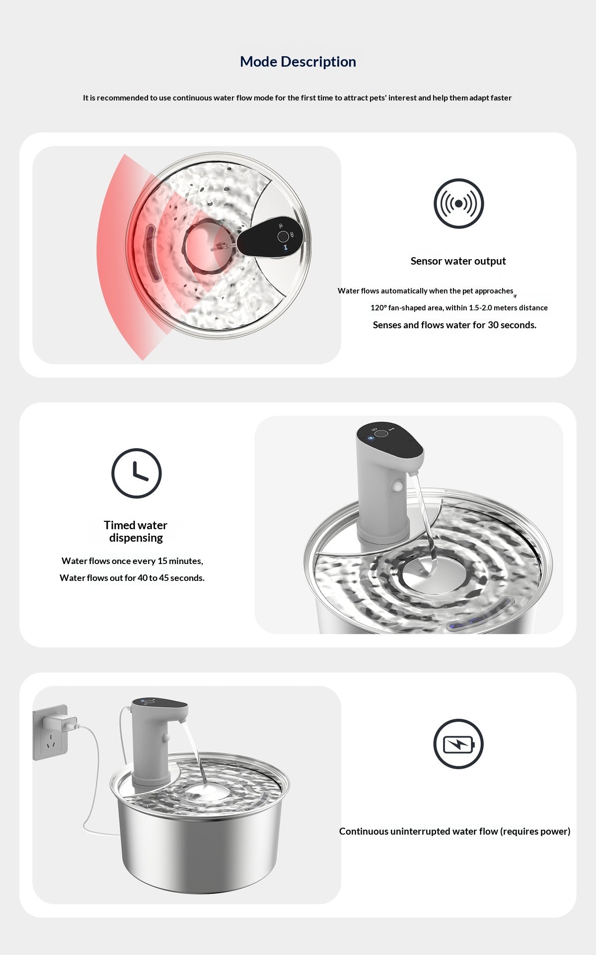 Stainless Steel Smart Cat Water Fountain – 4000mAh Rechargeable Wireless Automatic Drinker for Cats & Dogs