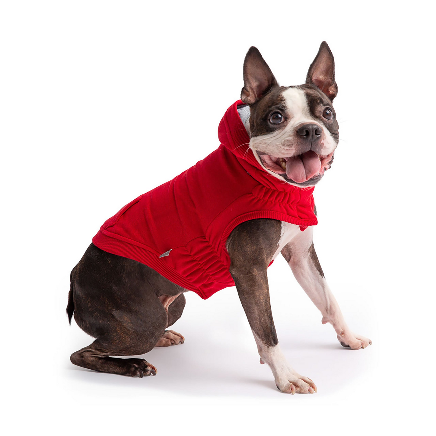 Mantenga a su cachorro elegantemente acogedor con la sudadera con capucha urbana GF PET en rojo vibrante