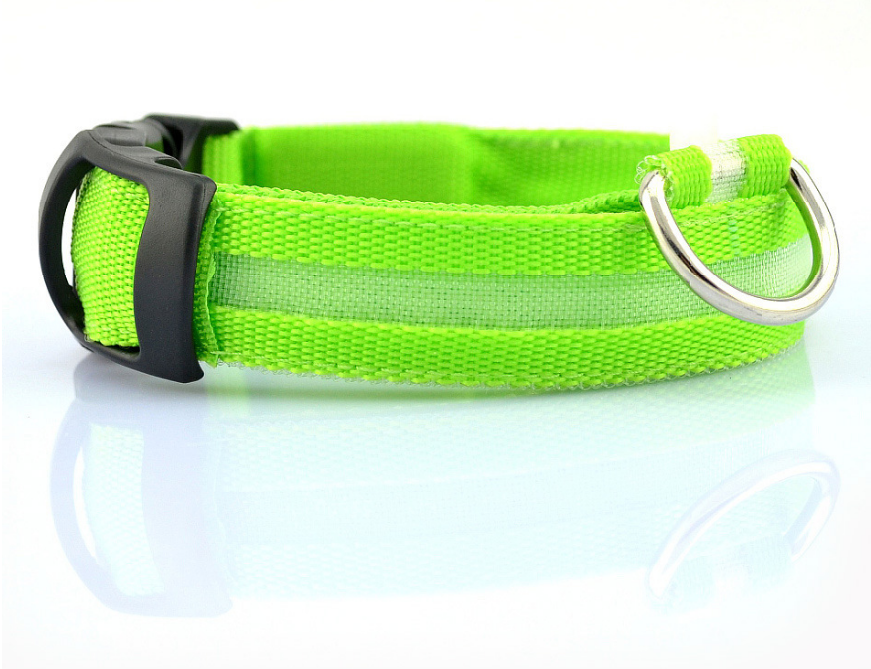 Nylon LED Pet Dog Luminous Collar: Night Safety Flashing Glow in Dark Dog Cat Leash