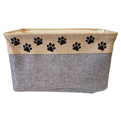 Cesta de almacenamiento de juguetes para perros de tela plegable - Contenedor de juguetes para mascotas