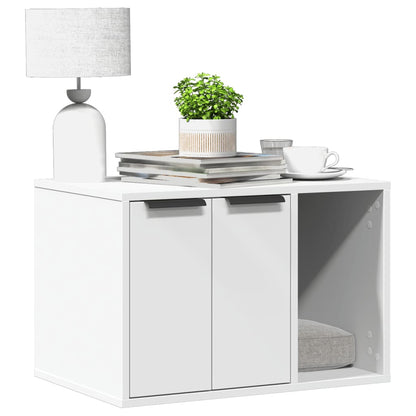 Hidden Cat Litter Box Enclosure with Open Shelf – Engineered Wood | Available in 7 Colors