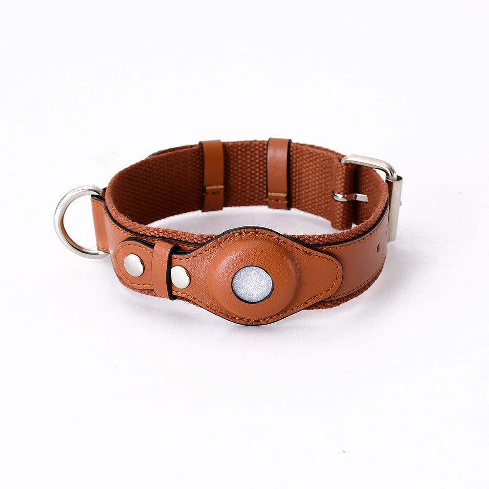 Exquisite Leather Collar with Airtag Pet Tracker Protective Cover