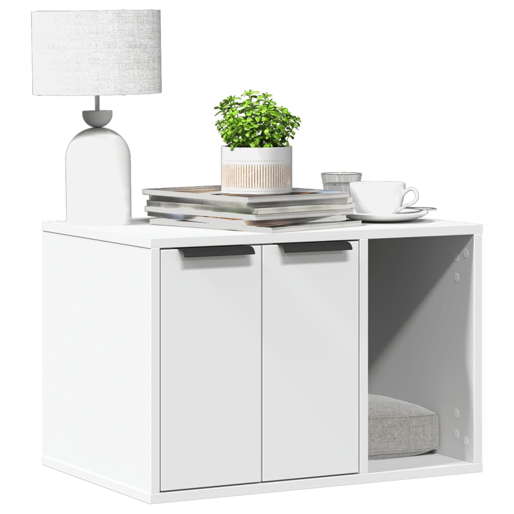 Hidden Cat Litter Box Enclosure with Open Shelf – Engineered Wood | Available in 7 Colors