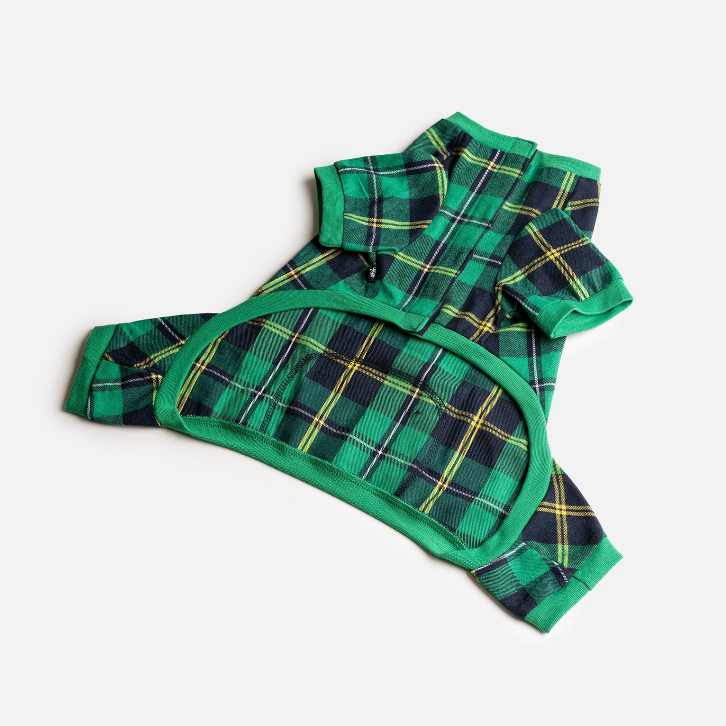 Pijama para perro a cuadros - Verde